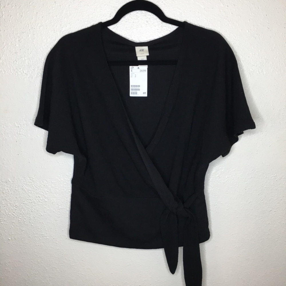 NEW H&M Crossover Black Top S